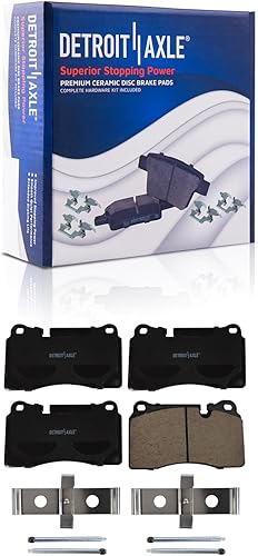 Miniatura 52 de Detroit Axle - Kit de freno para pastillas de freno de cerámica Ford Mustang Base GT 2000 2001 2002 2003 con repuesto de hardware delantero y trasero