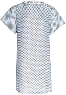 1 Patient Gown White w/Snowflakes - One Size Fits Most - Back Tie Closures - 55/45 Polycotton