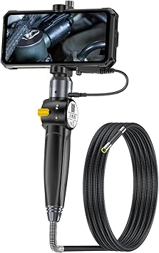 Ulefone uSmart Endoscope E03 for Armor 34/33/30/29/28/27/26/24/21, Two-Way 180 Steering Probe, 1M Bendable Cable, 720P HD Resolution, Easy-to-Operate Handle, 6 LED Lights, IP67 Waterproof