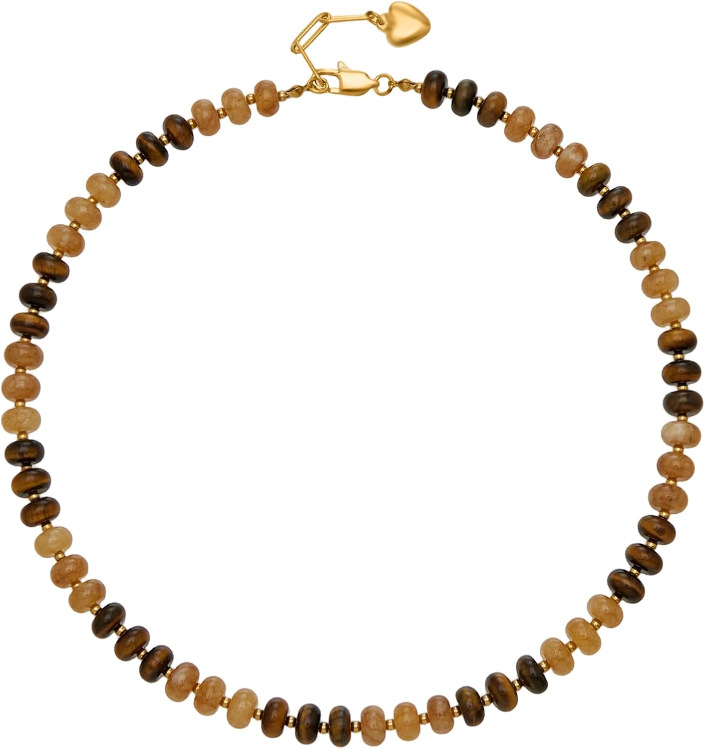 Colorful Beaded Choker Necklace for Women, Handmade Gemstone Necklace with Natural Stone and 18K Gold Plated, Boho Beaded Necklaces for Women Beach Jewelry Gift