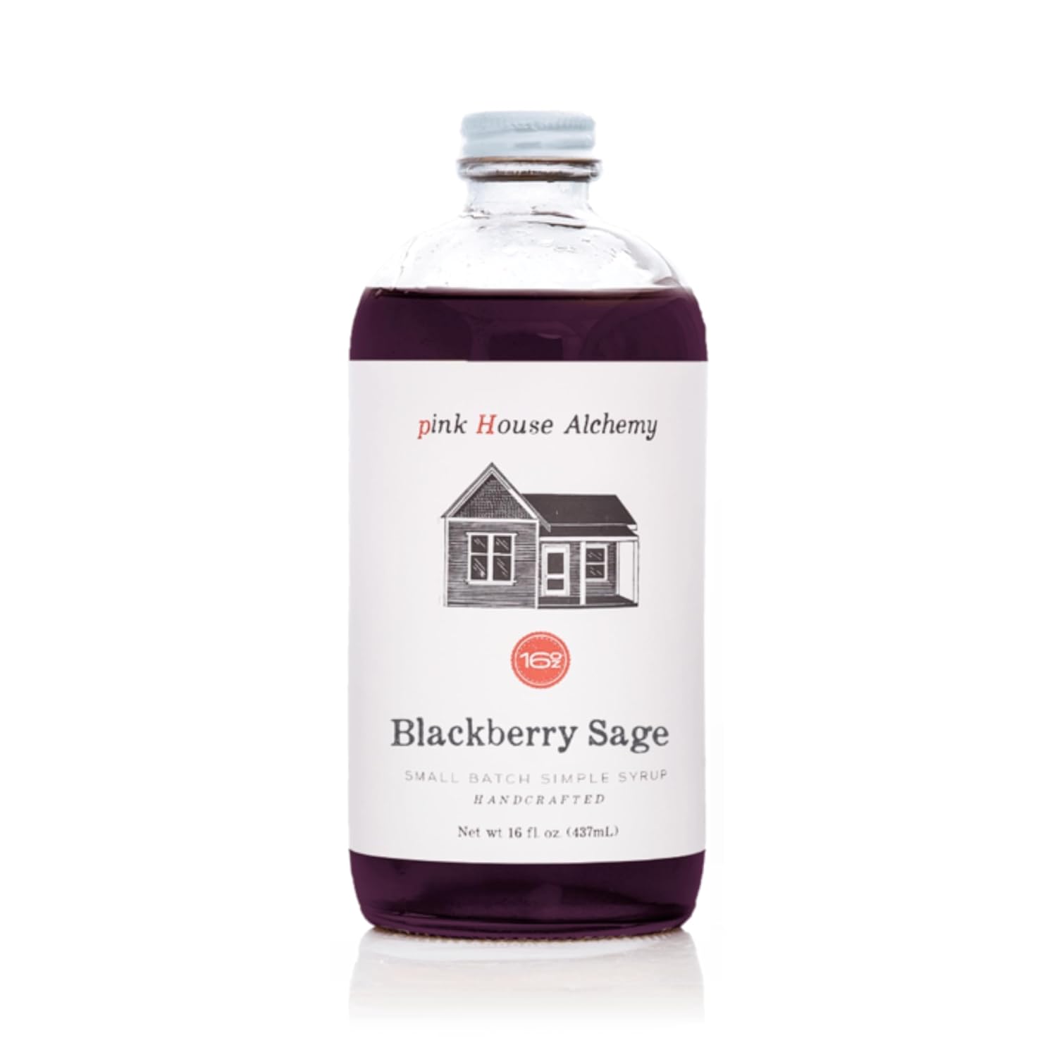 Pink House Alchemy Hibiscus Rose Simple Syrup – 16oz Bottle – Handcrafted All-Natural Mixer for Coffee, Cocktails, Soda, Lemonade, Tea & Baking – Small Batch (HR 1)