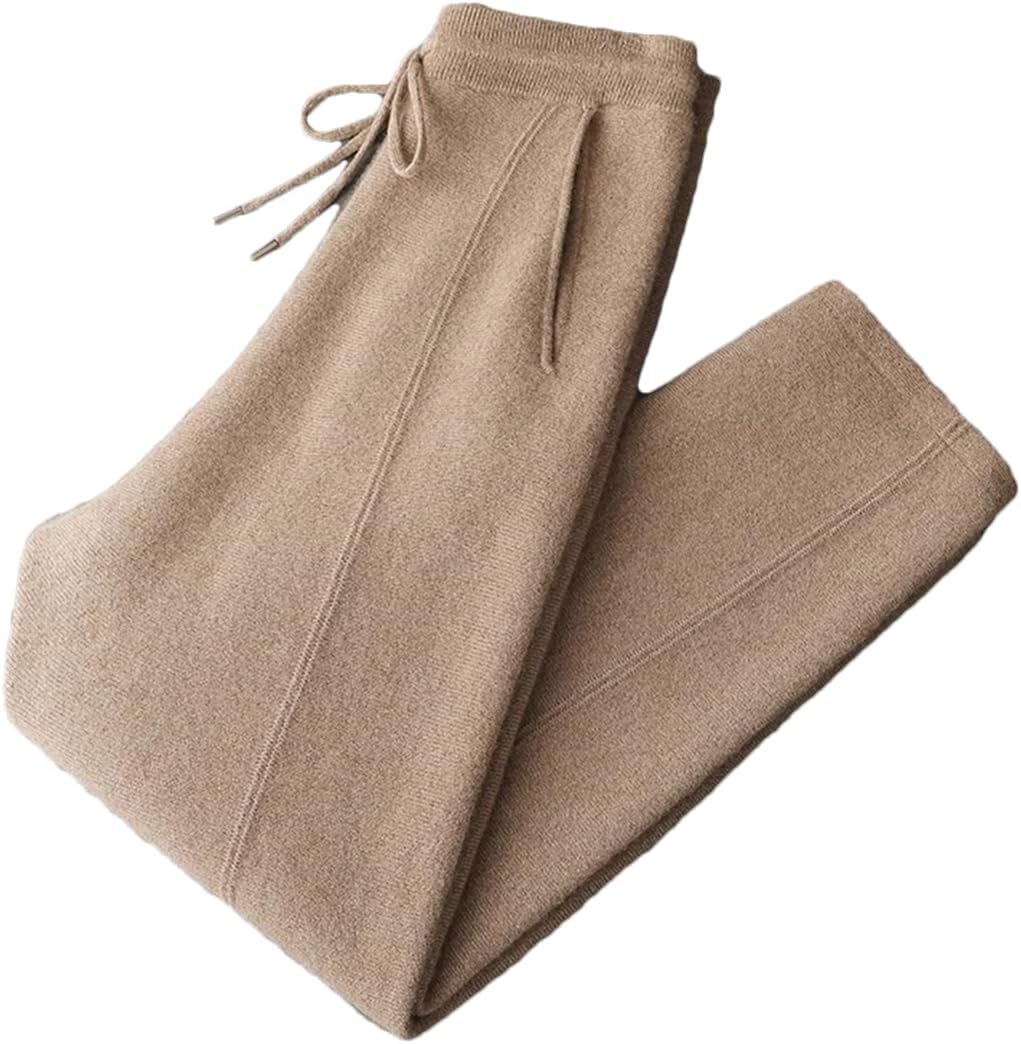 Men’S Cashmere Harem Pants Knit Elastic Waist Soft Warm Casual Lounge Trousers