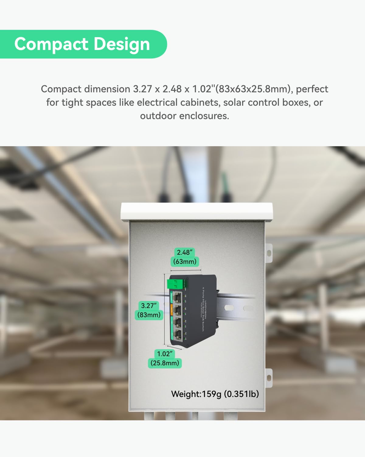 LINOVISION Il mini switch PoE solare a 4 porte funziona direttamente con batterie DC12V o DC24V e fornisce 2 porte PoE+, 1 porta PoE+ alta per telecamere PTZ di grandi dimensioni e 1 porta PoE passiva