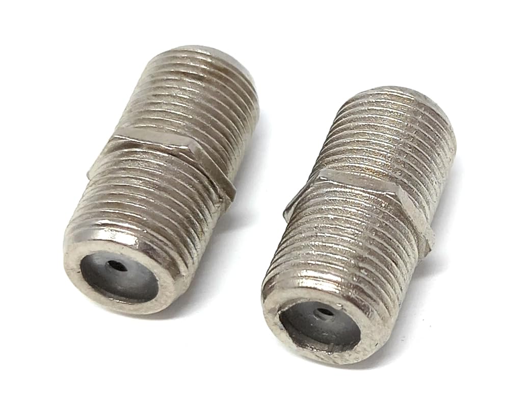 DRUT 2pcs F-Type to F-Type Coupler Adapter Female to Female RG6 Coaxial TV Cable Extension Barrel Connectors Silver - Image 2
