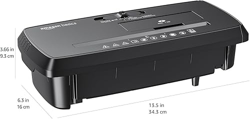 Miniatura 7 de Amazon Basics Trituradora de papel cortado en tiras de 8 hojas, CD y tarjetas de crédito con apagado automático, diseño compacto, portátil, sin