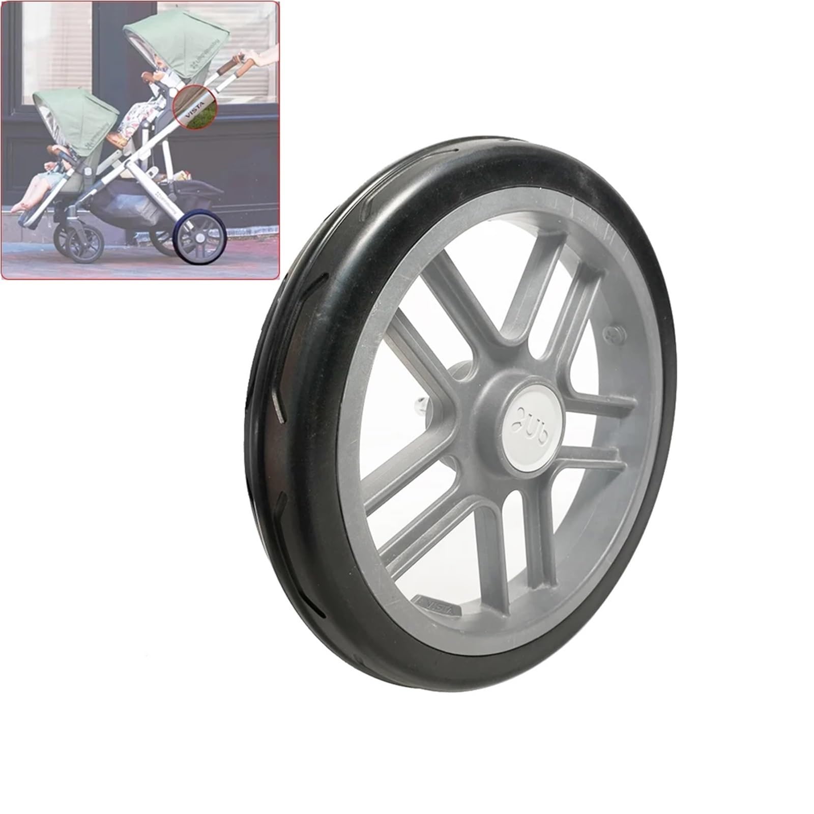 Stroller Wheel Tire Stroller Wheel Tire Compatible Compatible with Uppababy Vista V1/V2 Pushchair Back Wheel Custom Tyre Cover PU Tubeless Perfect Match Baby Stroller Accessories : Health & Household