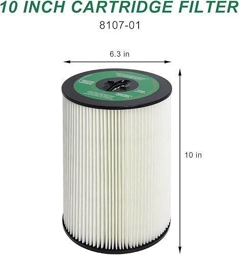 Miniatura 2 de 8107-01 Filtro central de repuesto para aspiradora compatible con Dirt DevilTitan, filtro de cartucho de 10 pulgadas compatible con Vacuflo FC610