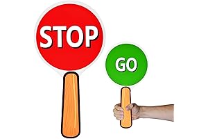 Double Sided Stop And Go Sign Traffic Paddle Traffic Light Party Decorations...