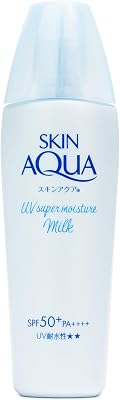 SKIN AQUA® Super Moisture Milk 40g - Protetor Solar Facial sem cor FPS50 com Ácido Hialurônico e Textura Leve