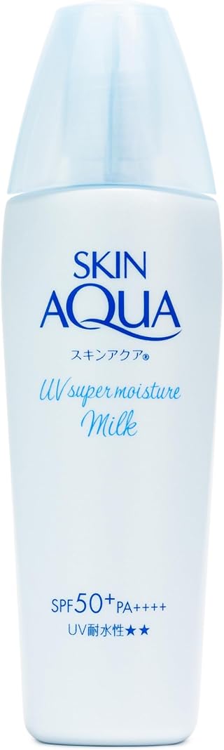 SKIN AQUA® Super Moisture Milk 40g - Protetor Solar Facial sem cor FPS50 com Ácido Hialurônico e Textura Leve