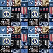 United States Air Force Fabric Officially Licensed U.S. Air Force Cotton Quilting Fabric by Sykel Enterprises, Precut Yardage for Sewing & Crafts Camo Flag Block