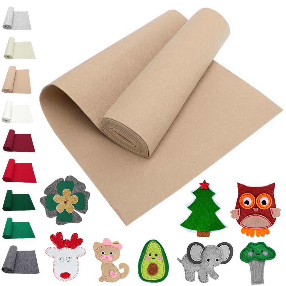 LOMUG Rotolo di Feltro Tessuto per Artigianato 40cm x 250cm Feltro per Fai da Te Feltro in Poliestere Spessore 3mm per Sottofondo Decorativo Tappetino di Feltro Fai da Te Artigianato Cucito Manuale