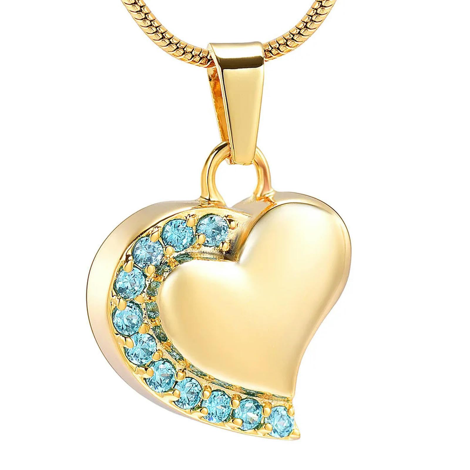 Collier urne funéraire cœur cristal haut de gamme, pendentif souvenir acier inoxydable