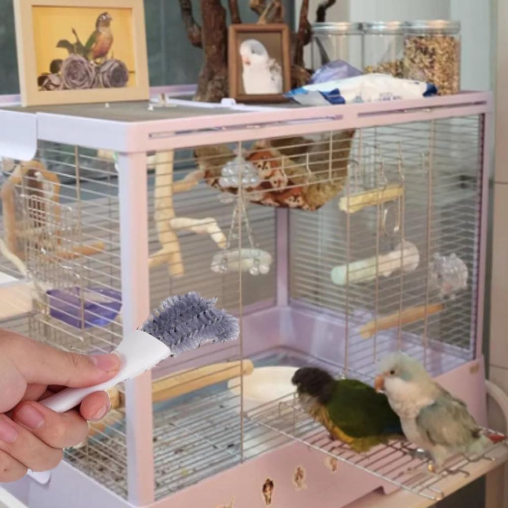 Pulitore per gabbia per uccelli, 4 pezzi, gabbia per pappagalli, accessori per attrezzi per gabbia per uccelli, per una migliore pulizia di escrementi di uccelli da gabbie per animali