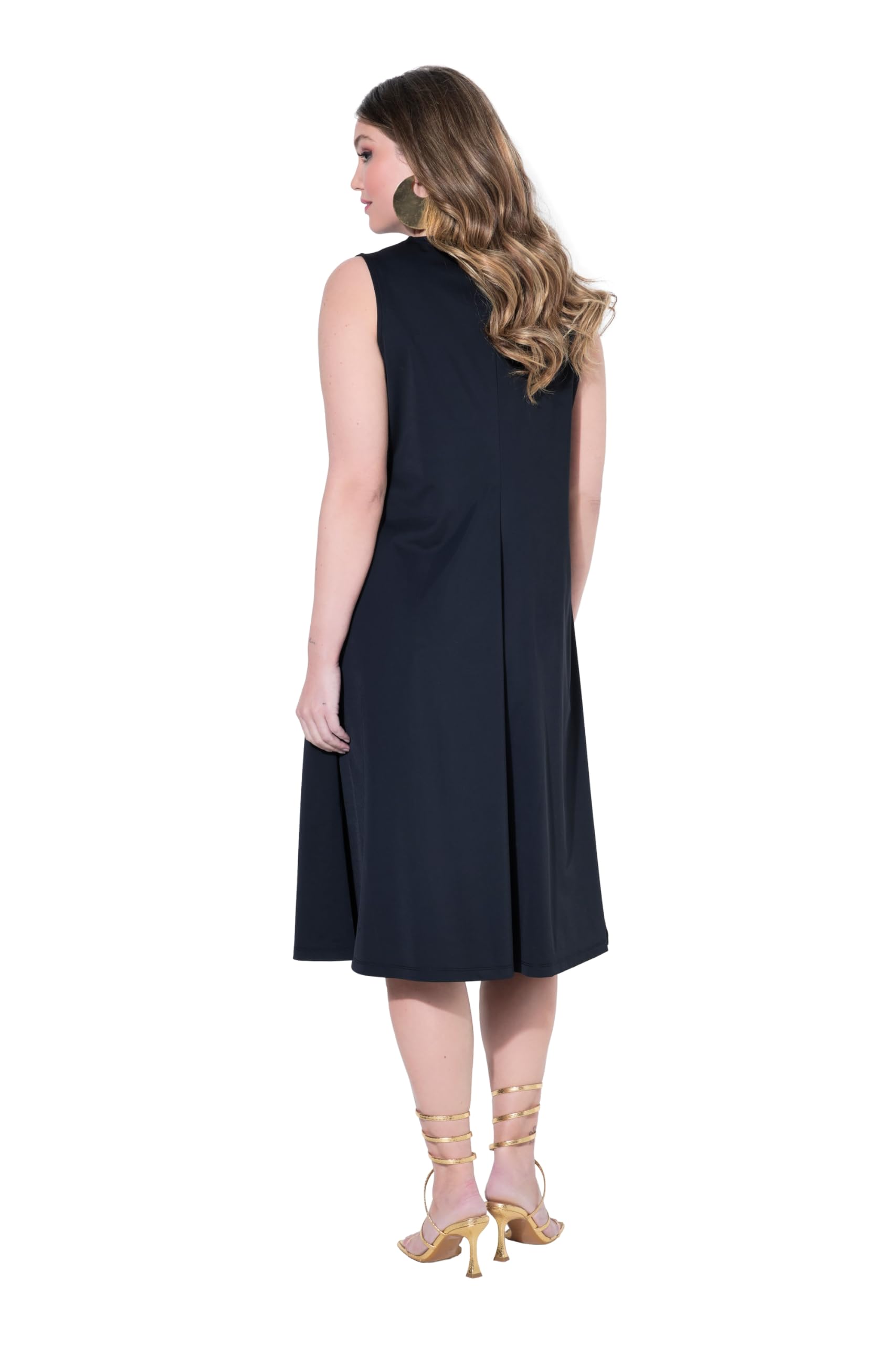 MIAMODA Damen große Größen Übergrößen Plus Size Jerseykleid, A-Linie, Midi-Länge, ärmellos 848884