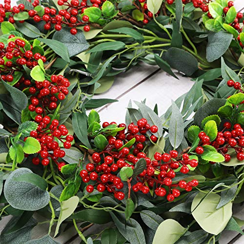 Felice Arts Artificial Red Berry, 12 Pack Christmas Berry Stems Faux Holly Berries Branches for Christmas Tree Fireplace Wreath Crafts Holiday and Home Decor