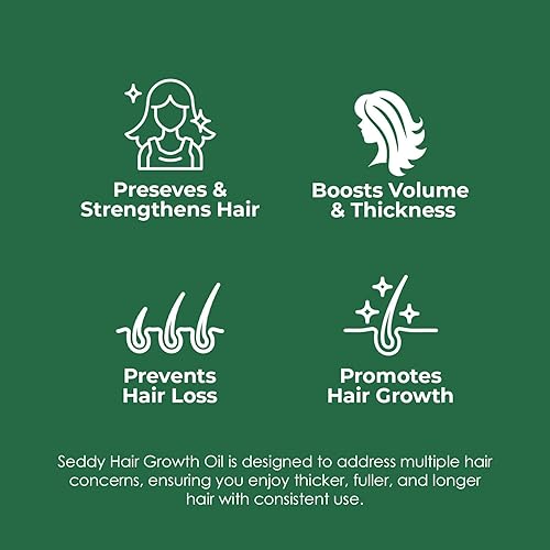 Miniatura 3 de Aceite para el crecimiento del cabello, mezcla de romero, ricino, biotina, cafeína y menta para cabello más largo, grueso y lleno, prevención de