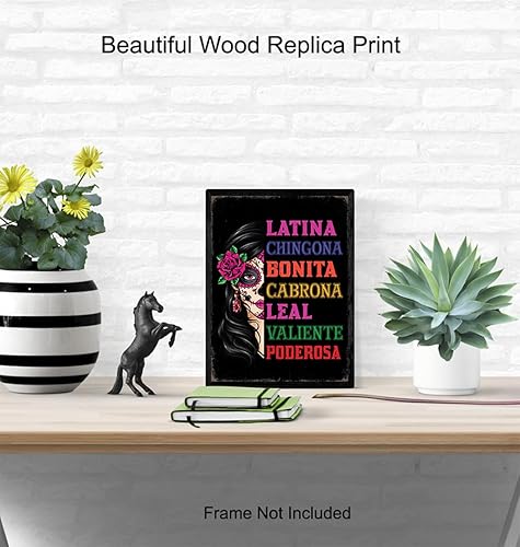 Miniatura 4 de Latinx Wall Art for Women - Mexican Theme Regalos Para Mujer - Sugar Skull Decor Decoracion Para Sala, Nina - Inspirational Quotes Wall Art for