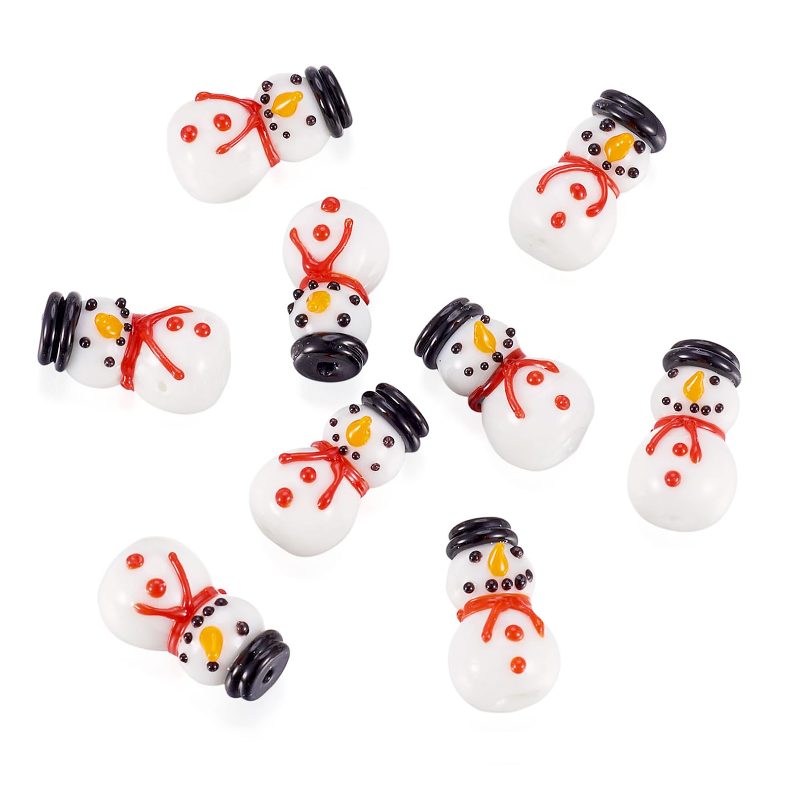 Cuentas de cristal de muñeco de nieve Beadthoven hechas a mano para manualidades y joyas