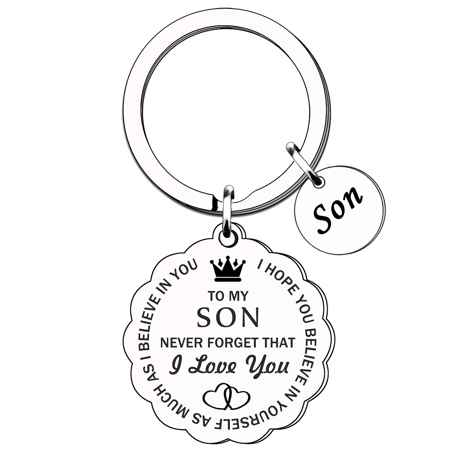 xuanda To My Son Keying Never Forget I Love You Keyring Inspirational Keychain for Birthday Graduation Gifts