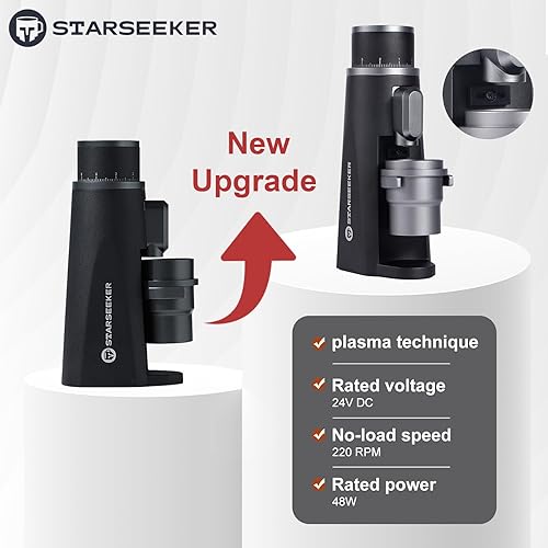 Miniatura 7 de STARSEEKER EDGE - Molinillo de café eléctrico automático de aluminio para prensa francesa, café por goteo y expreso, ajuste de finura extraíble,