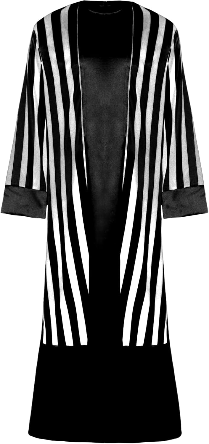 Child Boys Mid-East Prince Outfit Striped Long Sleeve Decorative Shawl Maxi Gown