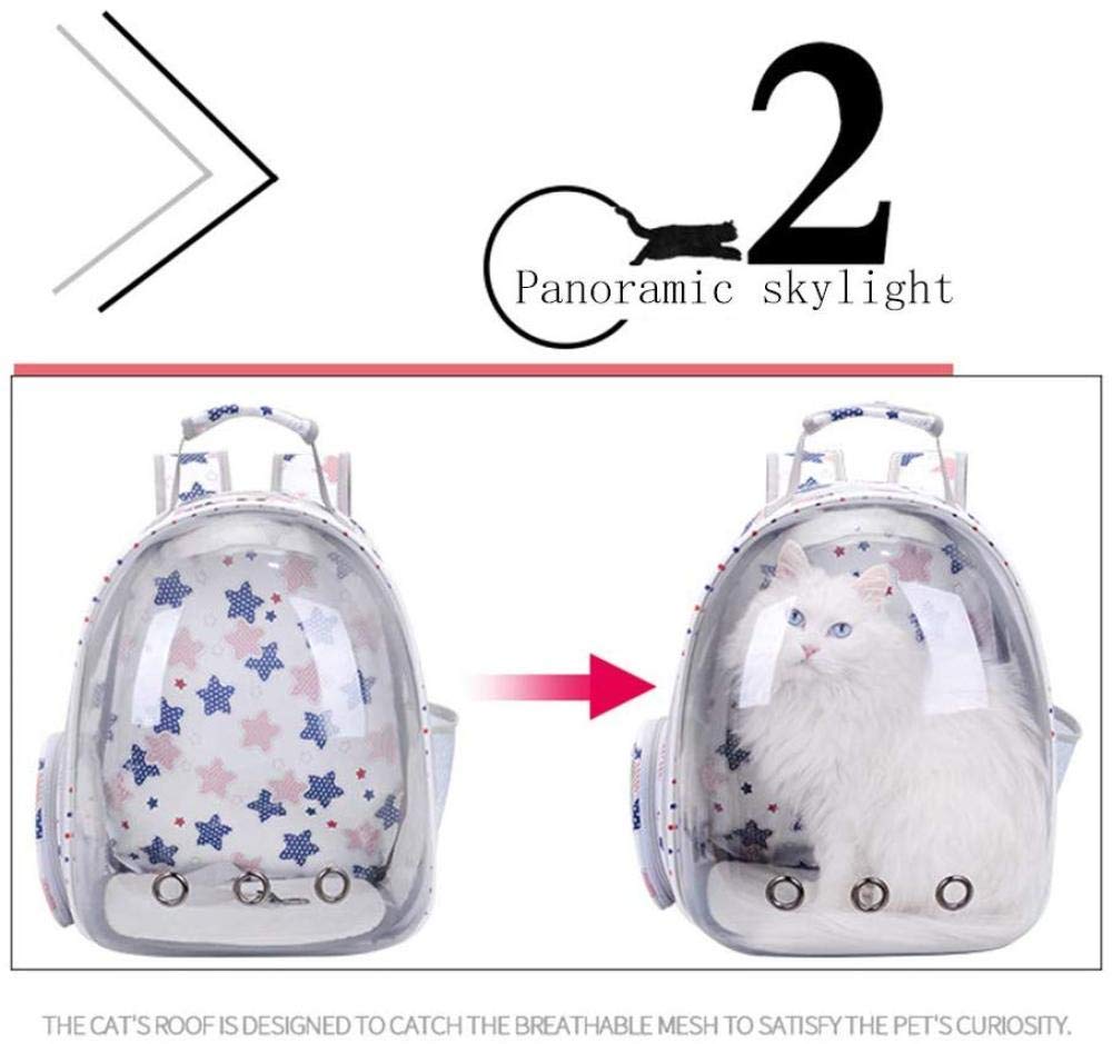 QIAOYI Espacio Panorámico Mochila para Animales Transparente Mochila para Perros Gato Mochila Móvil Viaje para Gatos Gorras para Animales Pequeños Mochila De Viaje Transpirable Portátil Pequeña