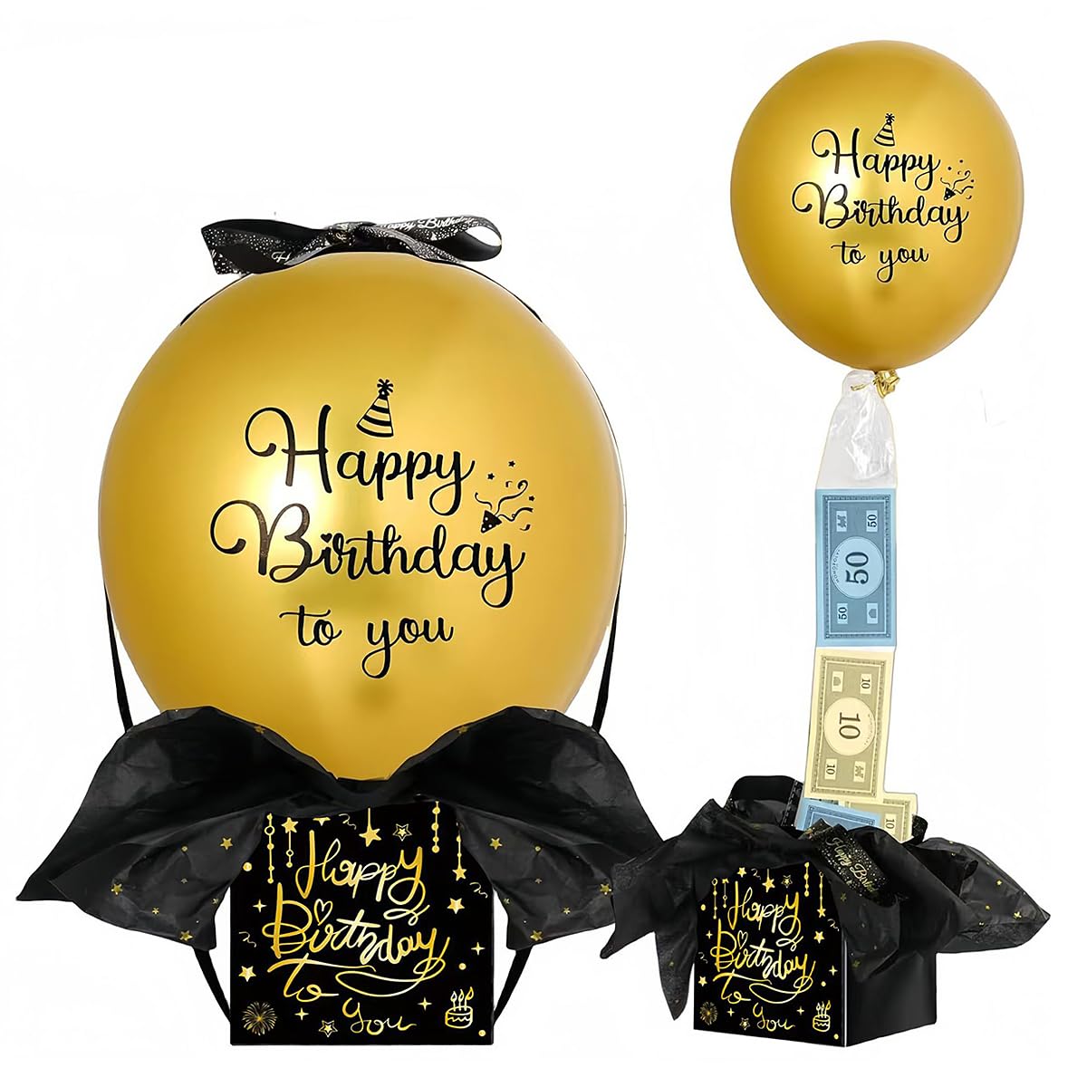 Boîte à tirer argent pour anniversaire et décoration de fête en famille