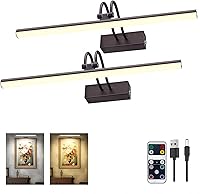 Vista 18 de Luz Inalámbrica para Cuadros, Luz de Arte a Batería (Bronce, 20 PULGADAS)