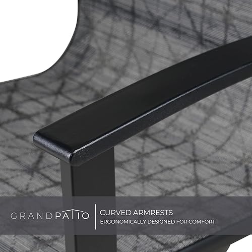 Miniatura 6 de Grand Patio Juego de 2 sillas de comedor giratorias para exteriores juego de 2 sillas de comedor giratorias de textileno para exteriores juego de 2