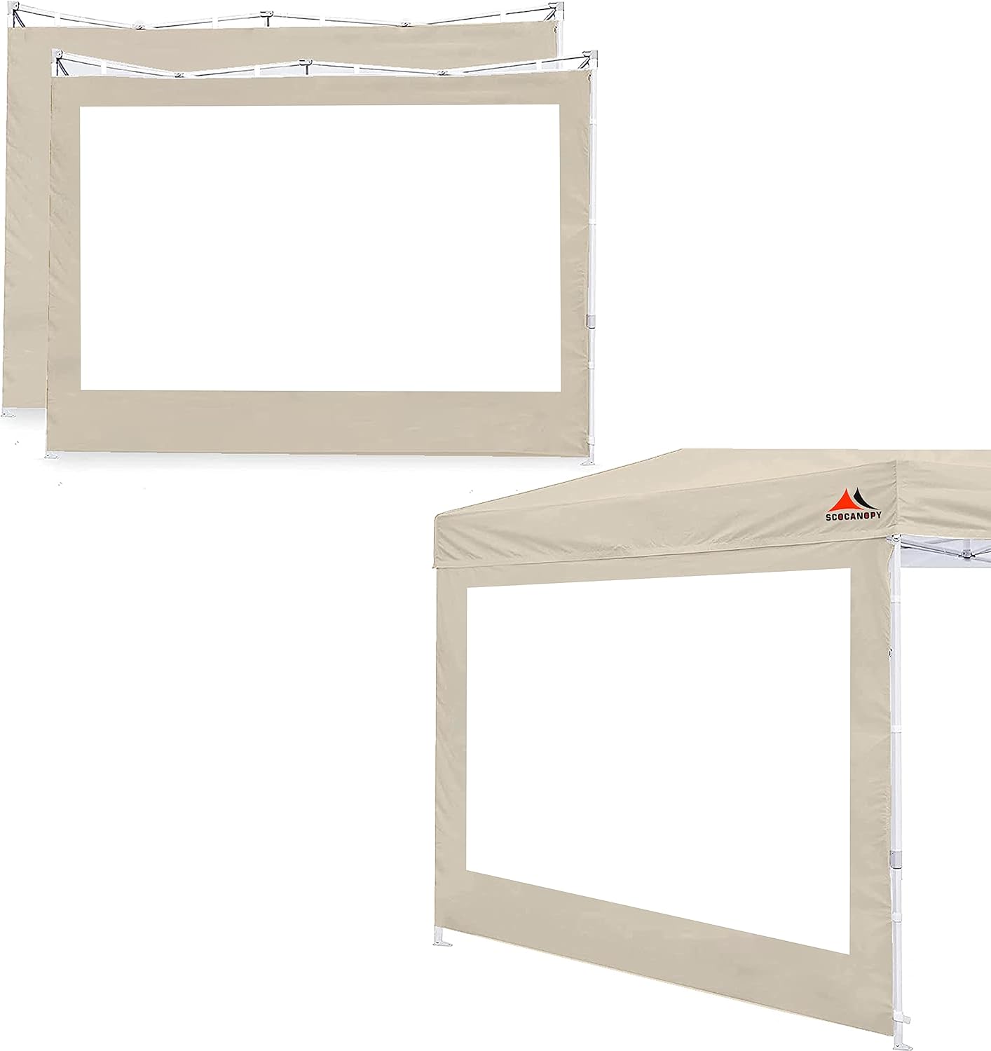 SCOCANOPY Clear Window Sidewall for 8x8 Canopy Frame, 3 Pack Sunwalls Only,(White)