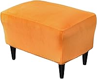 Vista 8 de Fundas otomanas elásticas, funda otomana de terciopelo, funda rectangular de almacenamiento para taburete, funda para reposapiés para sala de estar