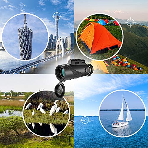 Telescópio monocular de alta potência 10X40 para observação de pássaros com adaptador de smartphone