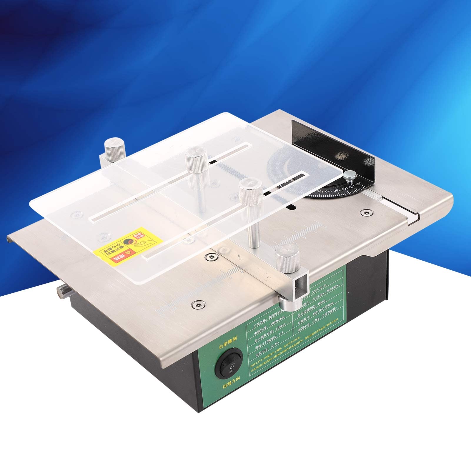 Mini piła stołowa do cięcia stołowego z 7 regulacją prędkości i maksymalną głębokością 40 mm - wielofunkcyjne elektronarzędzie do ręcznego cięcia drewna, metalu, plastiku i akrylu