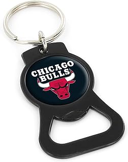 NBA Chicago Bulls Bottle Opener Keychain, Black