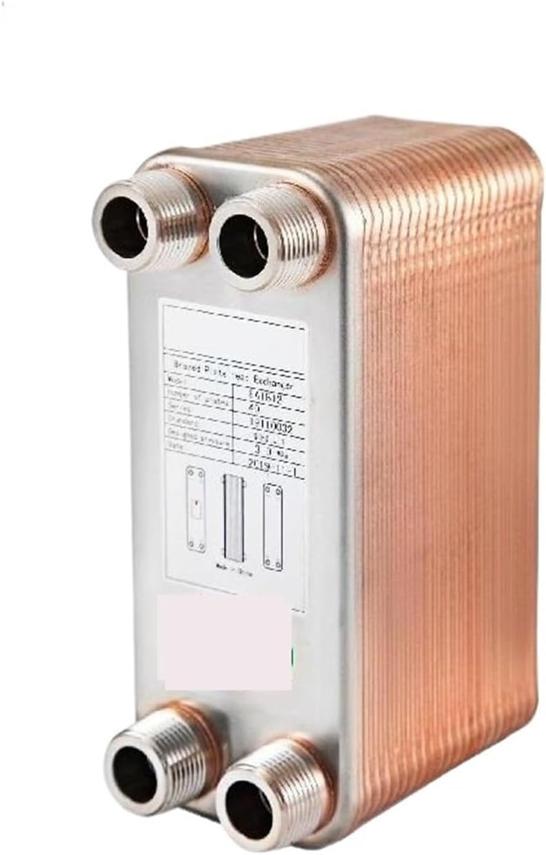 30 Plates Heat Exchanger, Stainless Steel Wort Chiller Homebrew Brewing Beer Cooler Counterflow Water Heating