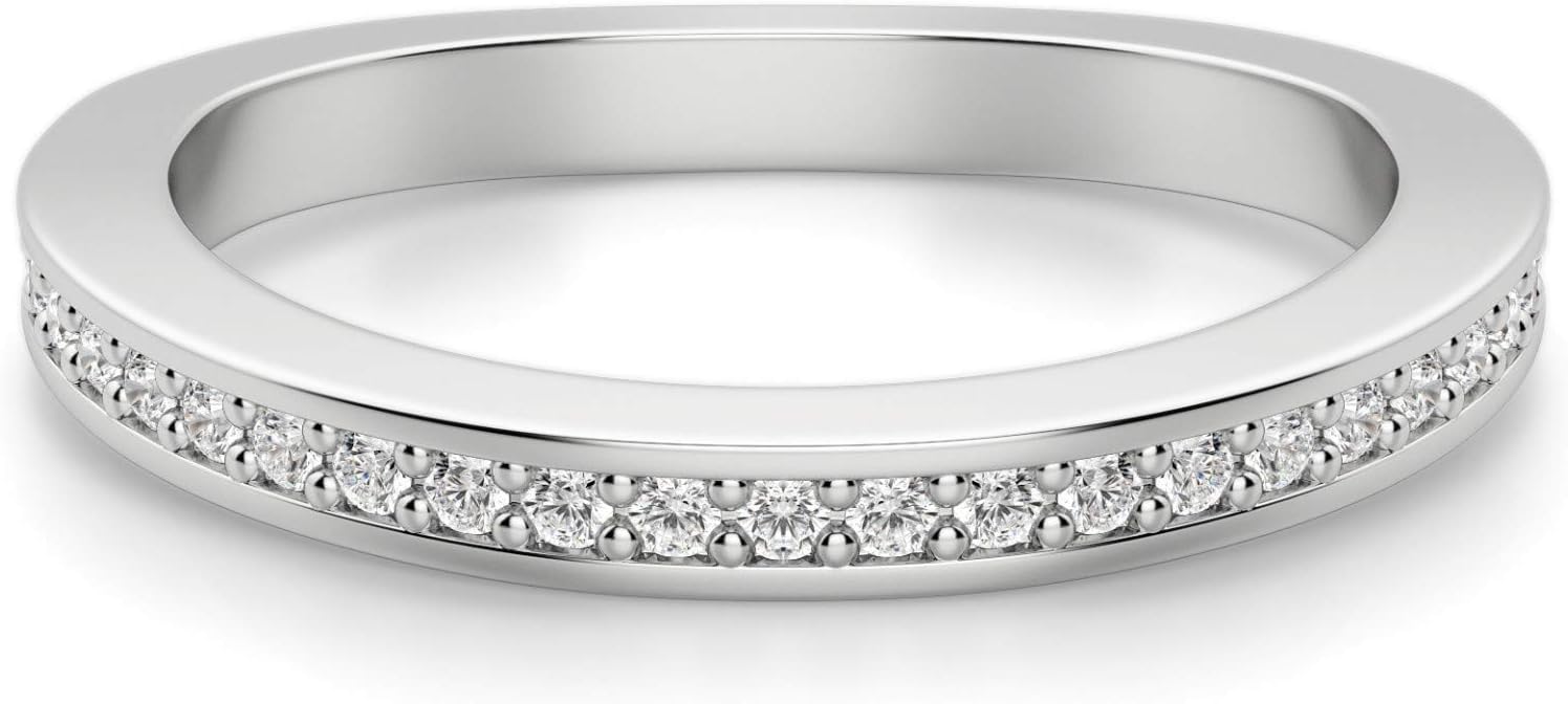 0.40 TCW Round Moissanite Wedding Bands For Women | Engagement Band Rings | Silver Band | Anniversary Ring Gift Band | Moissanite Bands | Bridal Set | Moissanite Wedding Ring Set |