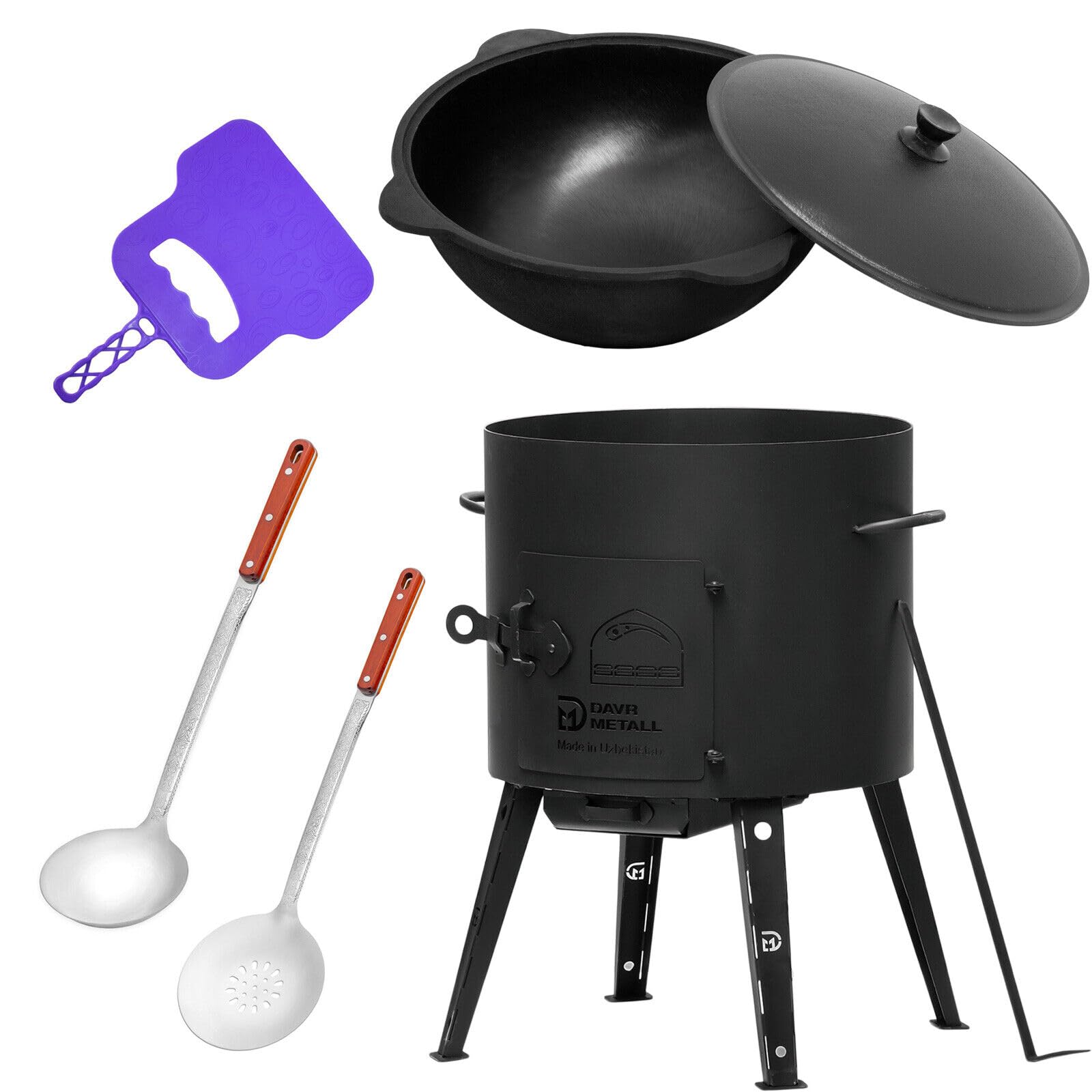 Ø44 Uchag 2mm stahl Utschak 16L Kazan Eben Grillfächer Schaumkelle Suppenkelle Utschak Utschag Kasan Feldküche Außenküche Eintopfofen Gulaschkanone