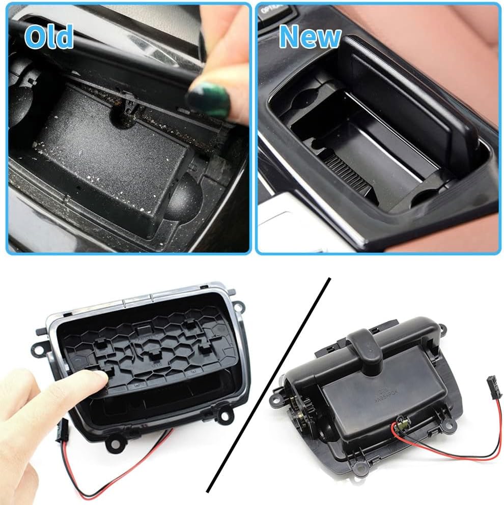 Front Center Console Ashtray Box Cover with Liner Case Ashtray Insert Assembly Interior Accessories Replacement Compatible with BMW 5 Series F10 F11 520 523 525 528 530 535 550 51169206347