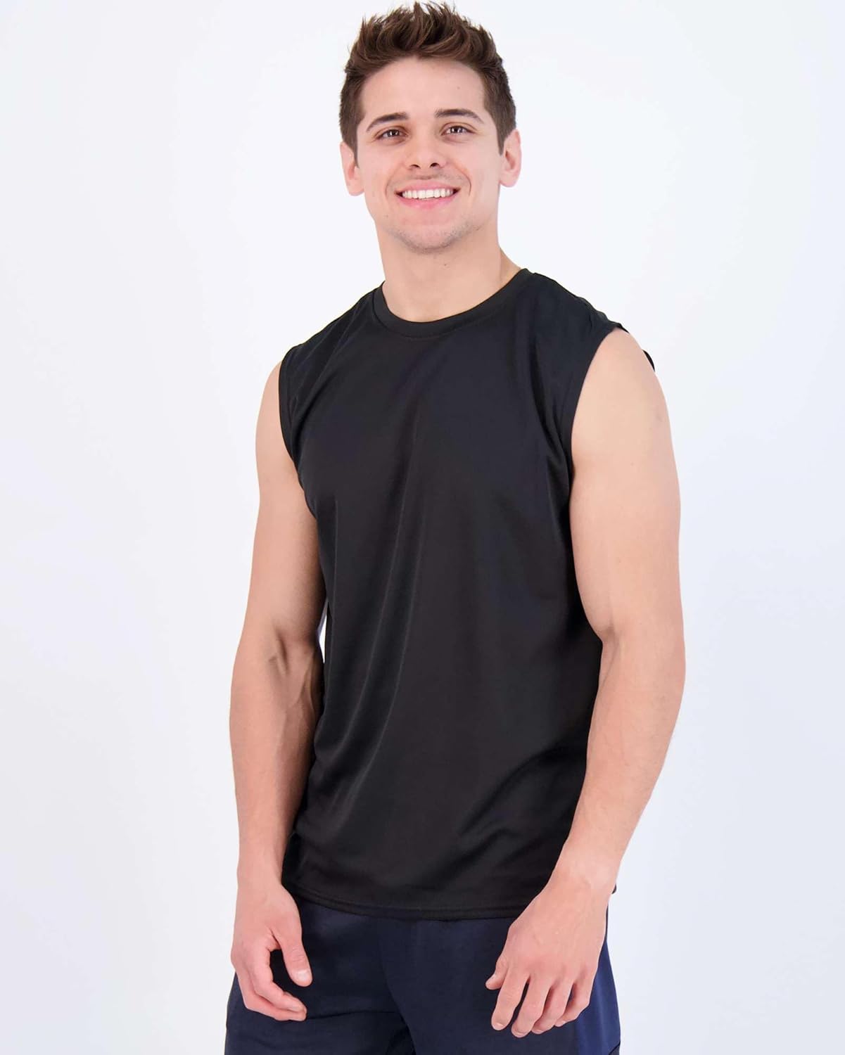 Real Essentials 5 Pack: Men's Mesh Active Athletic Tech Tank Top - Workout & Training Activewear (Available in Big & Tall)
