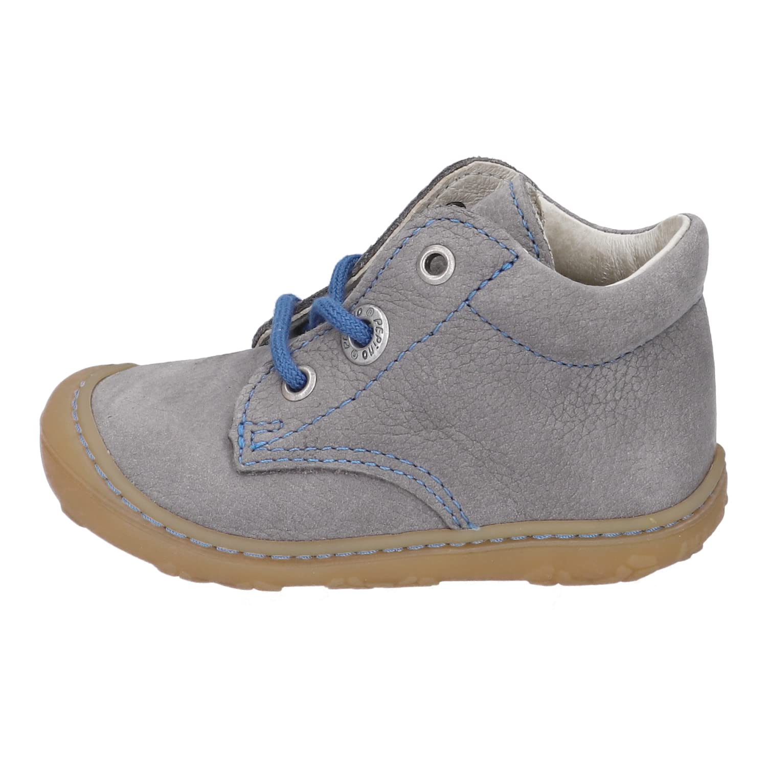 RICOSTA Unisex - Baby Stiefel Cory,Kinder Lauflernschuhe,WMS:Mittel,lose Einlage,terracare,schnürstiefel,Booties,Leder,Graphit/blau (470),19 EU