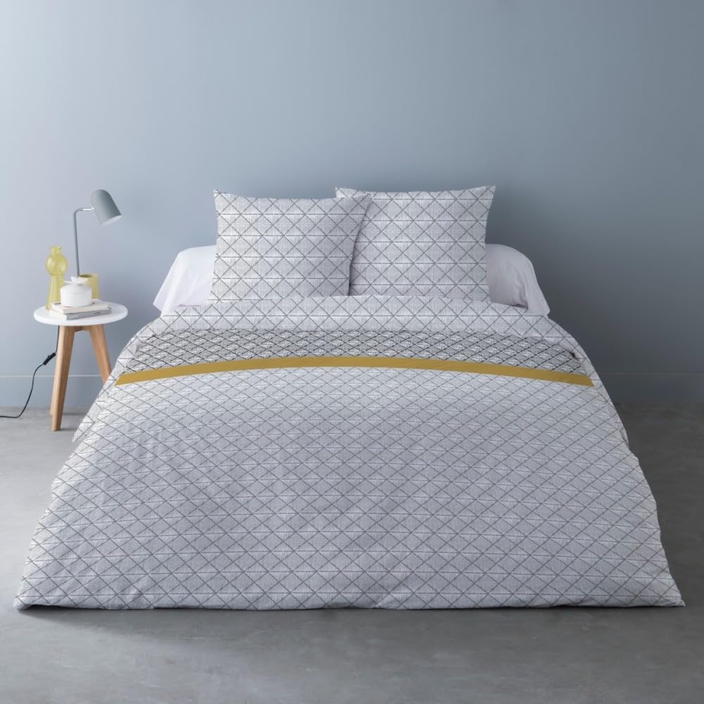 Housse de Couette 240x220 Santorini avec 2 taies d'oreiller en coton pour lit double