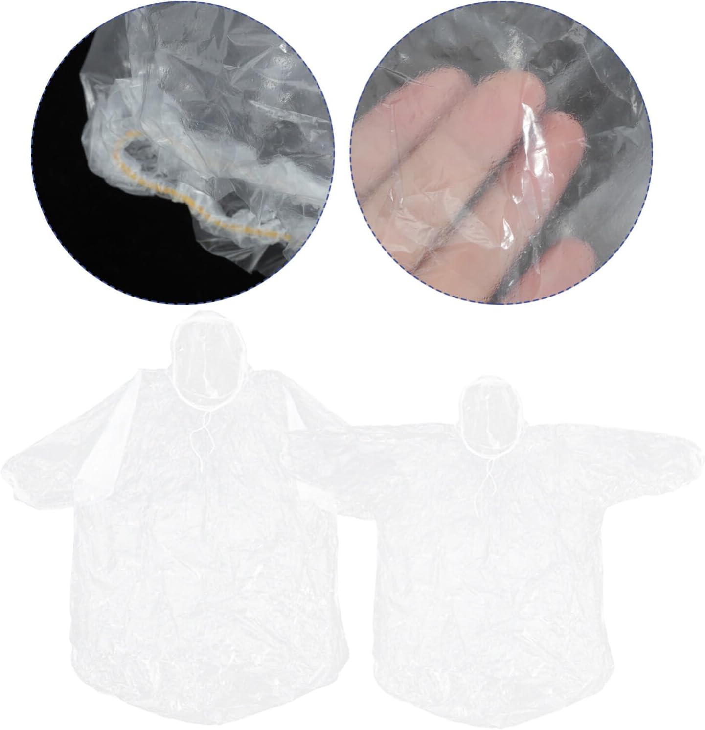 Halloween Disposable Rain Poncho with Hood for Adults, Plastic