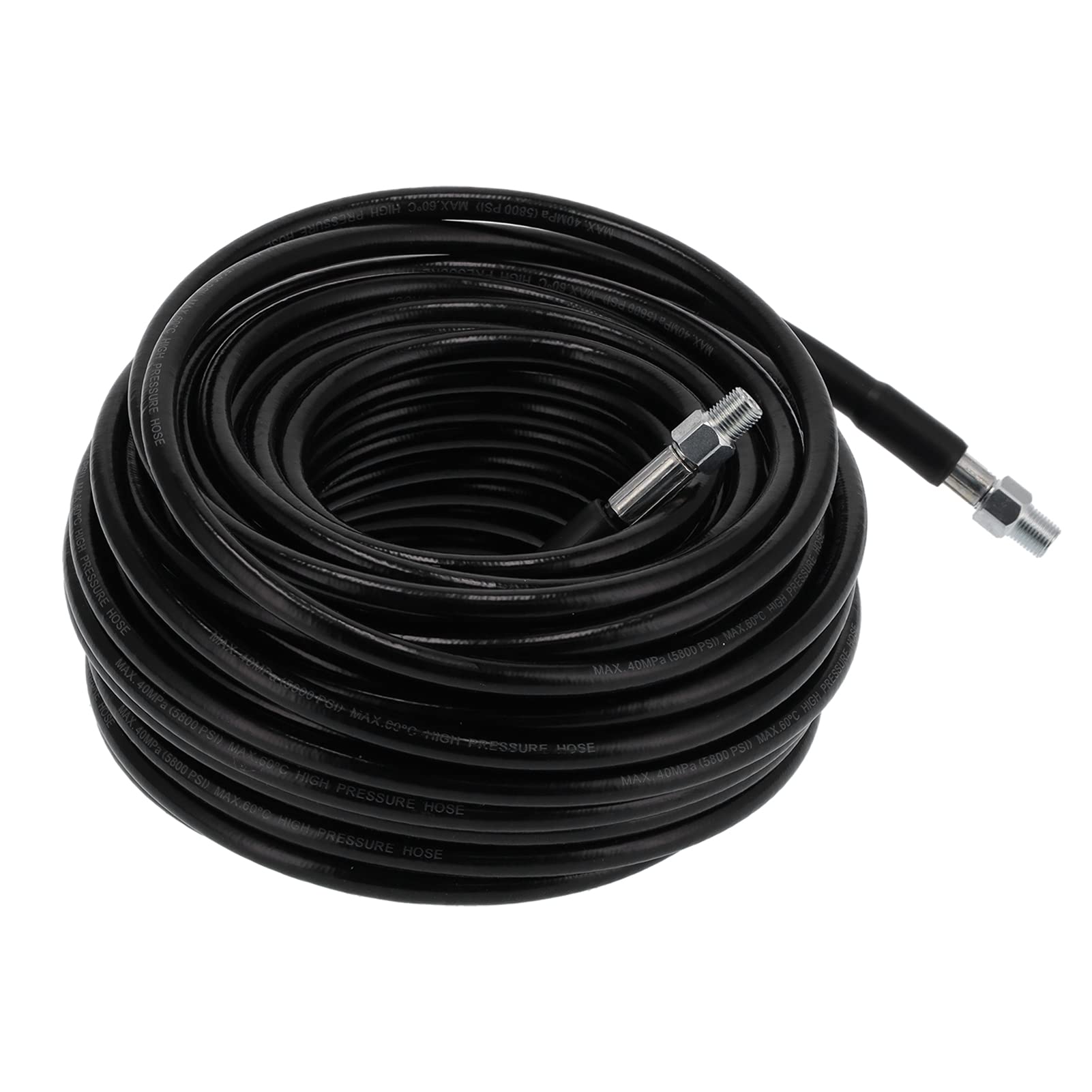30m Kit di Tubi di Pulizia ad Alta Pressione, Tubi per Idropulitrici Tubo Flessibile per Pulizia Massimo 5800 PSI 30 Metri con ugello per Il Lavaggio per l'irrigazione Sia per l'acqua Fredda Che