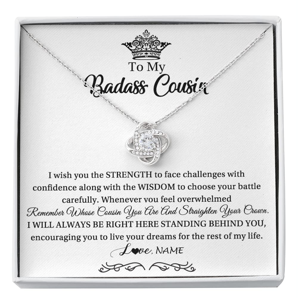 Yametee Personalized To My Cousin Necklace From Family Not Even Time Floral Cousin Birthday Graduation Christmas Customized Message Card