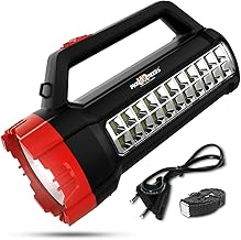 Pick Ur Needs LED Rechargeable Long Range Search Torch Light 75W Laser +22Smd Side Emergency Tube (Red), 8000 Lumen