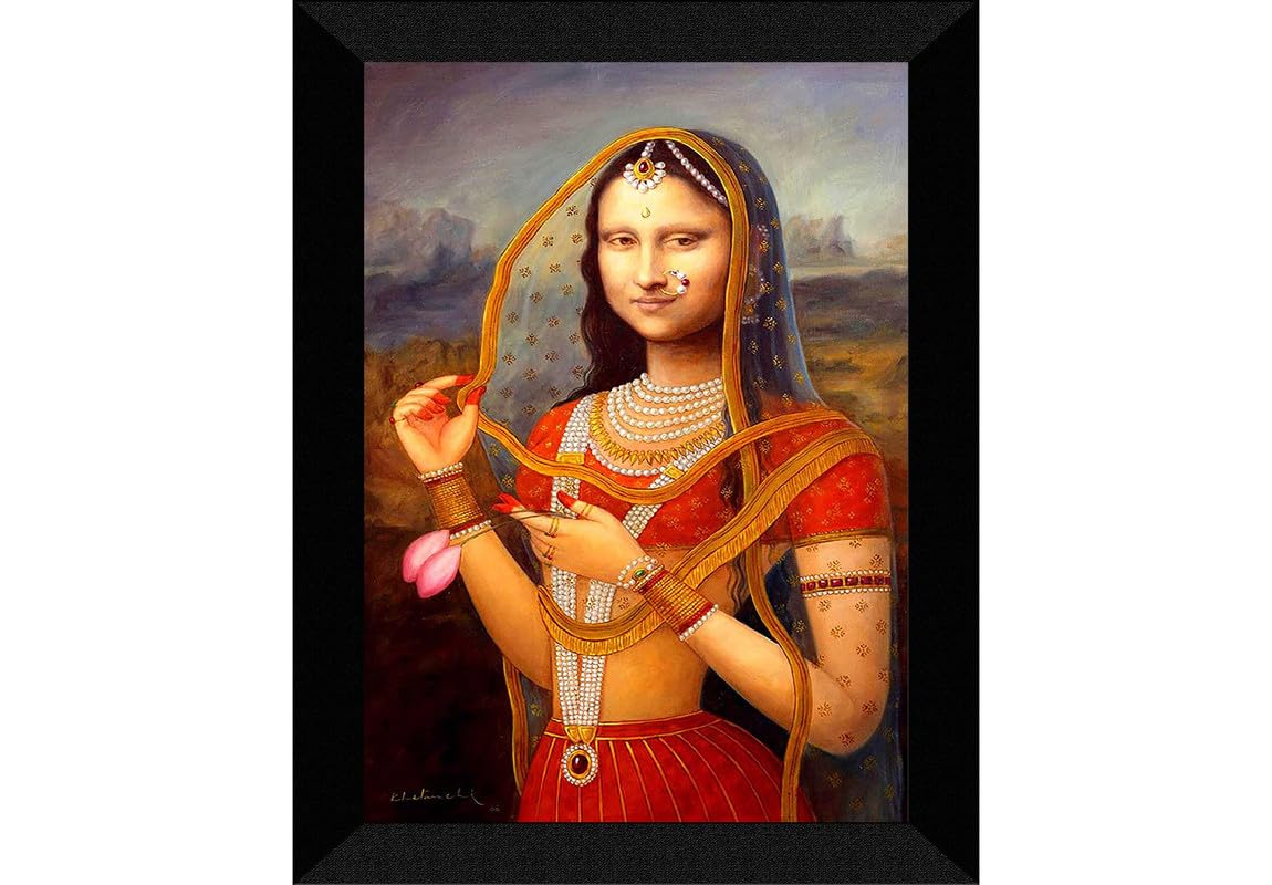 SAF paintings Traditional Woman Black frame painting for Wall Decoration SA-SANFK33324