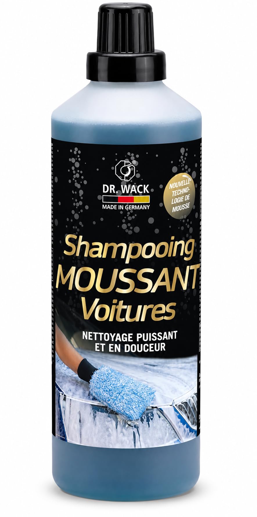 DR. WACK - Power Foam Shampoo 1 L - Shampoing auto prélavage & nettoyage à la main - Mousse nettoyante puissante & douce - Pour tous types de peinture - Entretien premium