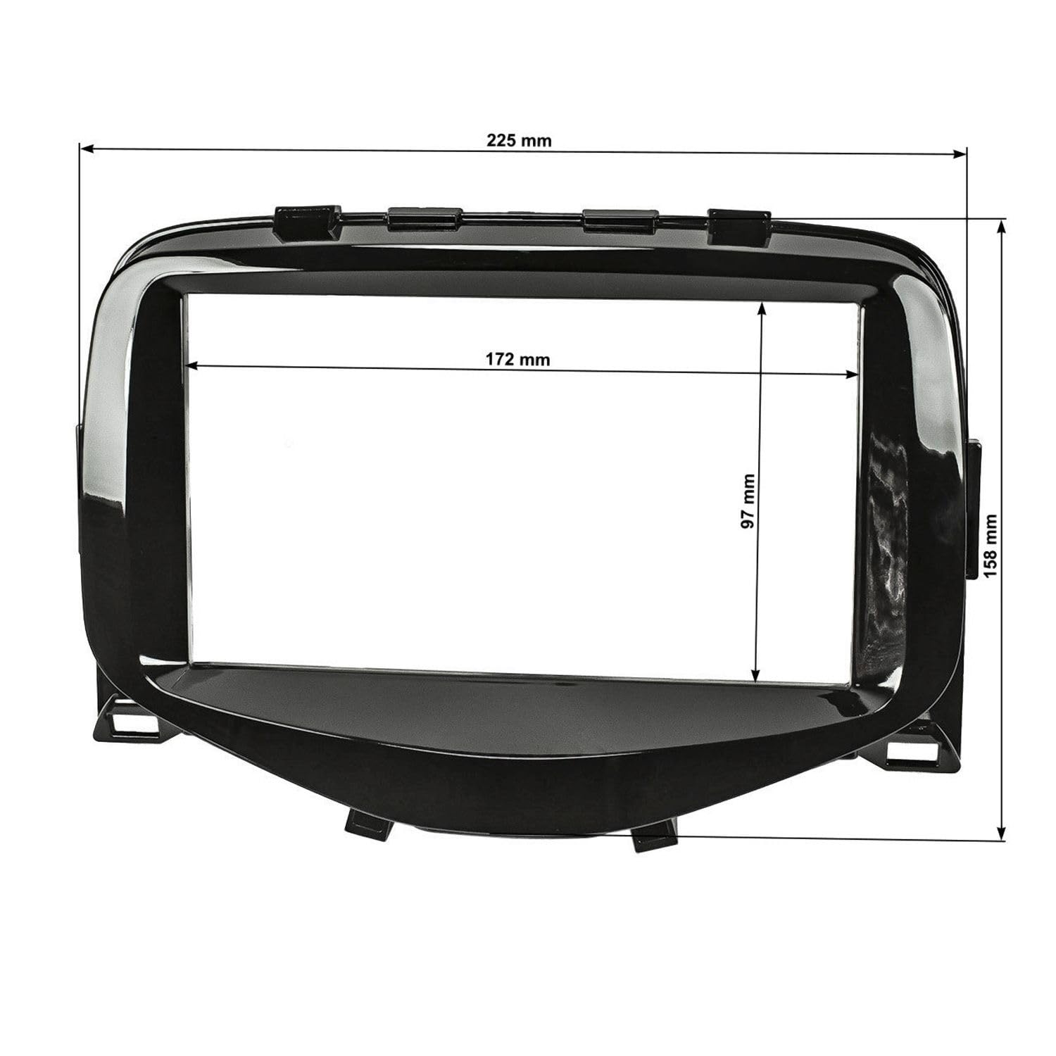 tomzz Audio 2455-003 Doppel DIN Radioblende kompatibel mit Toyota Aygo Citroen C1 Peugeot 108 ab 2014 Piano Lack schwarz