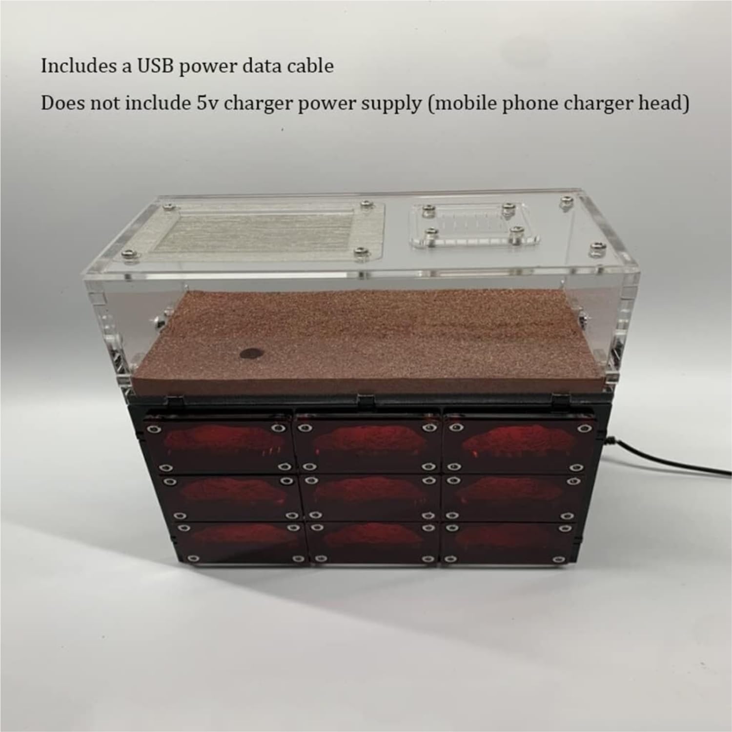 Formicarium， Klassische Ameisenburg Beton Ameisennest Schwarzes Loch Nest Ameisenfarm Farm Mit USB-Ladekabel Insektenhaus Zum Ameisen Beobachten